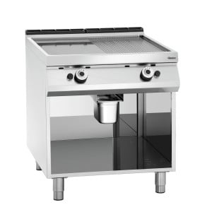 Snackplatte Breite 800 - 1/2 Glatt 1/2 Gerillt - Gas