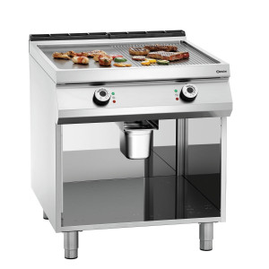 Plaatgrill Breedte 800 mm - 1/2 Glad 1/2 Geribbeld - Elektrisch