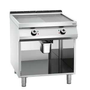 Plaatgrill Breedte 800 mm - 1/2 Glad 1/2 Geribbeld - Elektrisch