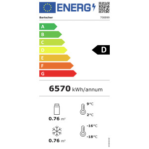 Koelkast met positieve en negatieve temperatuur - 2 glazen deuren - 820 L - Bartscher