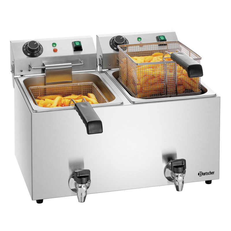 Friteuse SNACK IV Plus Bartscher | Dubbele kuip, 190°C optimaal