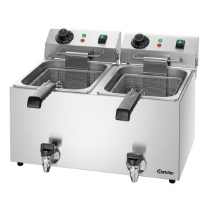 Friteuse SNACK IV Plus Bartscher | Dubbele kuip, 190°C optimaal