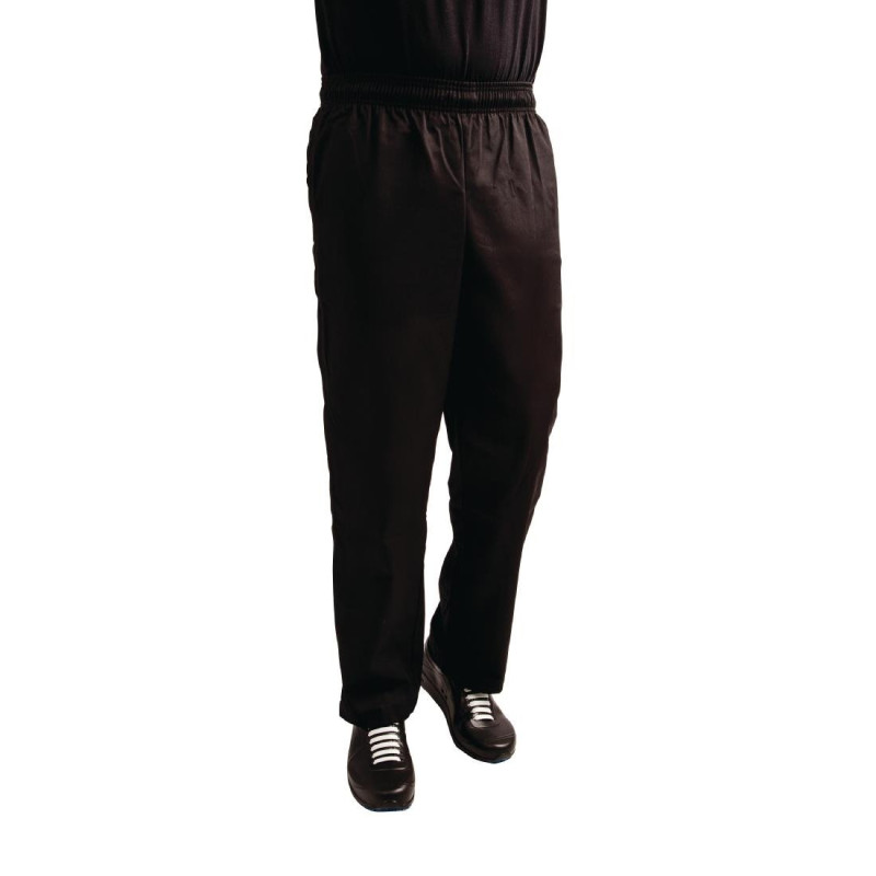 Pantalon de Cuisine Mixte Easyfit Noir Traité Teflon - Taille S - Whites Chefs Clothing - Fourniresto