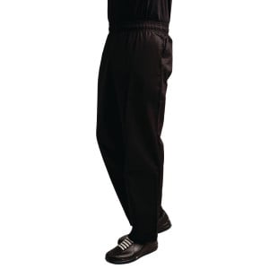 Pantalon de Cuisine Mixte Easyfit Noir Traité Teflon - Taille S - Whites Chefs Clothing - Fourniresto