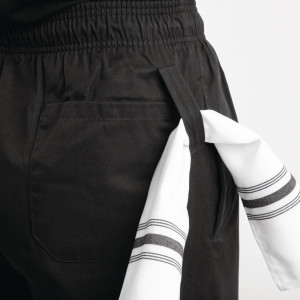 Küchenhose Easyfit Schwarz mit Teflon-Beschichtung - Größe XS - Whites Chefs Clothing - Fourniresto