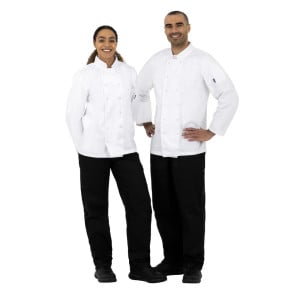 Unisex White Long Sleeve Vegas Chef Jacket - Size L - Whites Chefs Clothing - Fourniresto