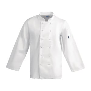 Witte unisex koksbuis met lange mouwen Vegas - Maat M - Whites Chefs Clothing - Fourniresto