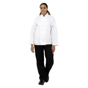 Witte unisex koksbuis met lange mouwen Vegas - Maat M - Whites Chefs Clothing - Fourniresto