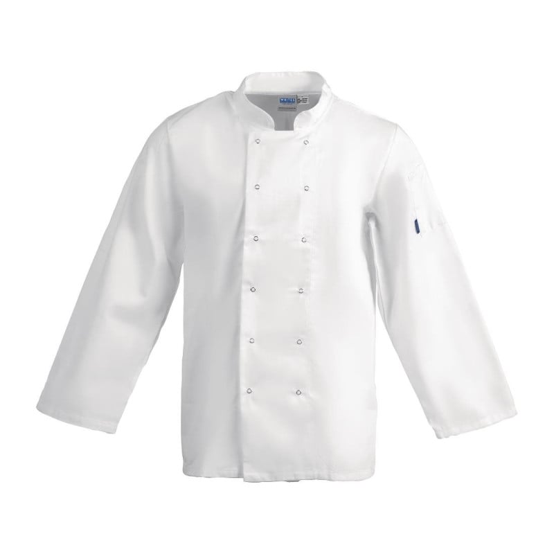 Witte uniseks koksbuis met lange mouwen Vegas - Maat XXL - Whites Chefs Clothing - Fourniresto