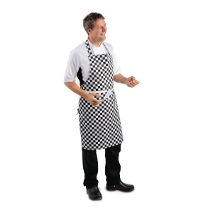 Schort met zwart-witte ruitjes 970 x 710 mm - Whites Chefs Clothing - Fourniresto