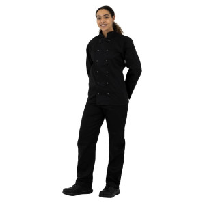 Zwarte unisex koksbuis met lange mouwen Vegas - Maat M - Whites Chefs Clothing - Fourniresto