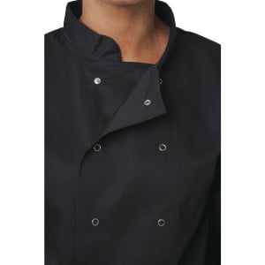 Unisex schwarze Kochjacke mit langen Ärmeln Vegas - Größe S - Whites Chefs Clothing - Fourniresto