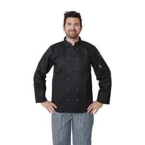 Unisex Black Long Sleeve Vegas Kitchen Jacket - Size S - Whites Chefs Clothing - Fourniresto