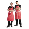 Schürze Latz Gestreift Rot Und Weiß 710 X 970 Mm - Whites Chefs Clothing - Fourniresto