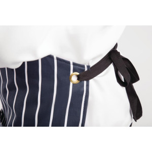 Schort met zak en strepen in marineblauw en wit 965 x 710 mm - Whites Chefs Clothing - Fourniresto