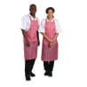 Schort met waterafstotende strepen in rood en wit 1016 x 711 mm - Whites Chefs Clothing - Fourniresto