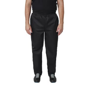 Broek voor in de keuken unisex zwart Vegas - Maat M - Whites Chefs Clothing - Fourniresto