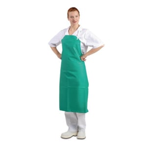 Schürze mit wasserabweisendem und sehr widerstandsfähigem Latz Grün 1070 x 910 mm - Whites Chefs Clothing - Fourniresto