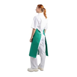 Schürze mit wasserabweisendem und sehr widerstandsfähigem Latz Grün 1070 x 910 mm - Whites Chefs Clothing - Fourniresto