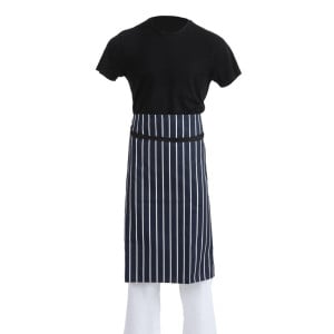 Blue and White Striped Kitchen Apron 760 x 920 mm - Whites Chefs Clothing - Fourniresto