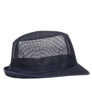 Hoed Trilby Marineblauw met netstof - Maat L 590 mm - FourniResto - Fourniresto