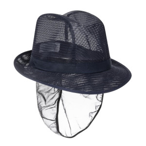 Hoed Trilby Marineblauw met netstof - Maat L 590 mm - FourniResto - Fourniresto