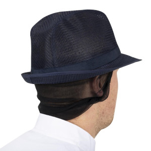 Hoed Trilby Marineblauw met netstof - Maat L 590 mm - FourniResto - Fourniresto