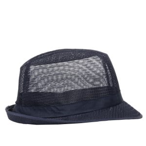 Hoed Trilby Marineblauw met netstof - Maat M 570 mm - FourniResto - Fourniresto