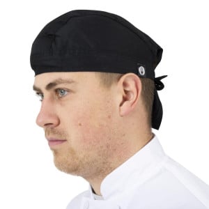 Bandana Chef Zwart van Polycotton - Chef Works - Fourniresto