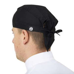 Bandana Chef Noir En Polycoton - Chef Works - Fourniresto