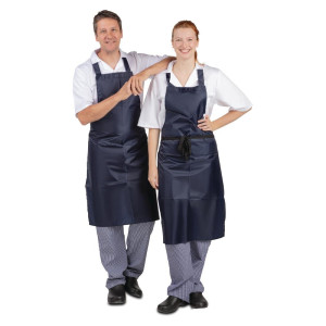 Schürze mit Latz Wasserabweisend Blau 1016 x 711 mm - Whites Chefs Clothing - Fourniresto