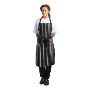 Schwarz-weiße gestreifte Küchenschürze 760 x 970 mm - Whites Chefs Clothing - Fourniresto