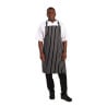 Black and White Striped Kitchen Apron 760 x 970 mm - Whites Chefs Clothing - Fourniresto