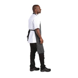 Schwarz-weiße gestreifte Küchenschürze 760 x 970 mm - Whites Chefs Clothing - Fourniresto