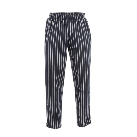 Pantalon De Cuisine Mixte Baggy Rayé Noir Et Blanc - Taille L - Chef Works - Fourniresto