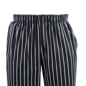 Broek voor de keuken unisex baggy gestreept zwart en wit - Maat L - Chef Works - Fourniresto