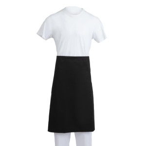 Standaard zwart schort van polycotton 914 x 762 mm - Whites Chefs Clothing - Fourniresto