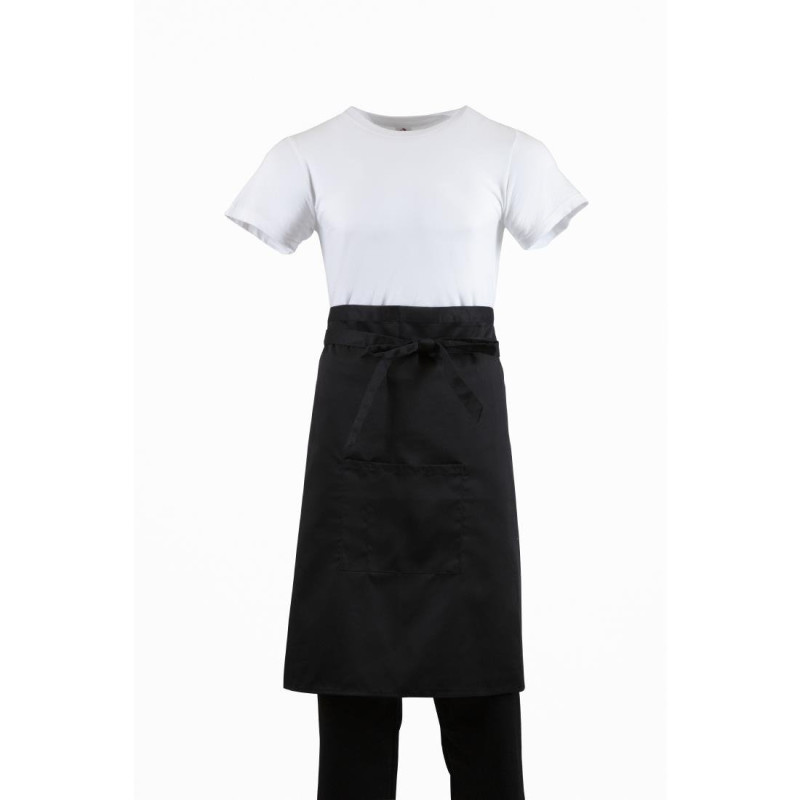 Schort voor standaard zwarte ober 1000 x 700 mm - Whites Chefs Clothing - Fourniresto