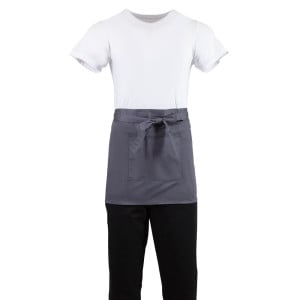 Kurze anthrazitgraue Kellnerschürze aus Polycotton 750 x 373 mm - Whites Chefs Clothing - Fourniresto