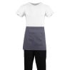 Schort van Kort Grijs Antraciet Serveerder in Polycotton 750 x 373 mm - Whites Chefs Clothing - Fourniresto