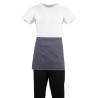 Kurze anthrazitgraue Kellnerschürze aus Polycotton 750 x 373 mm - Whites Chefs Clothing - Fourniresto