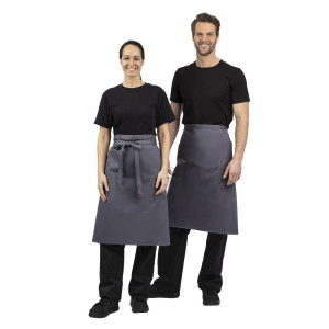 Schort van 1000 x 700 mm in antracietgrijs polycotton - Whites Chefs Clothing - Fourniresto