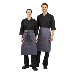 Schort van 1000 x 700 mm in antracietgrijs polycotton - Whites Chefs Clothing - Fourniresto