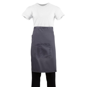 Anthracite Grey Server Apron in Polycotton 1000 x 700 mm - Whites Chefs Clothing - Fourniresto