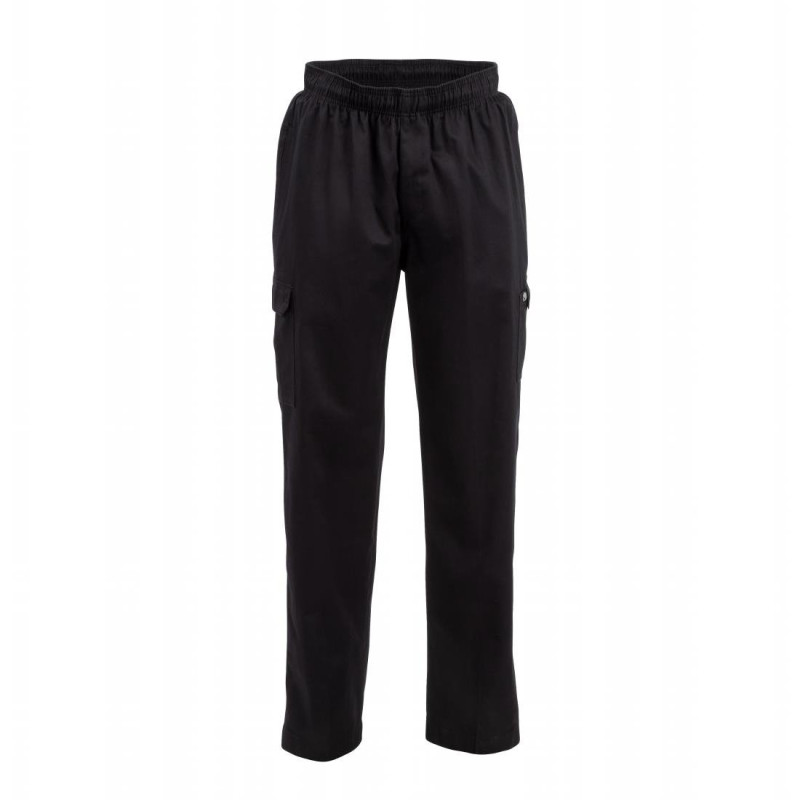 Kochhose Unisex Fit Cargo Schwarz - Größe L - Chef Works - Fourniresto