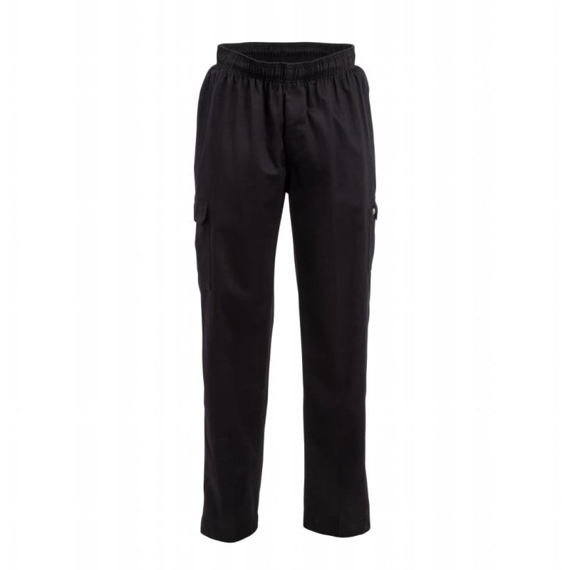 Pantalon de Cuisine Mixte Fit Cargo Noir - Taille L - Chef Works - Fourniresto