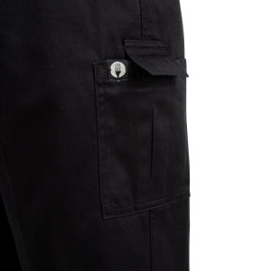 Kochhose Unisex Fit Cargo Schwarz - Größe L - Chef Works - Fourniresto