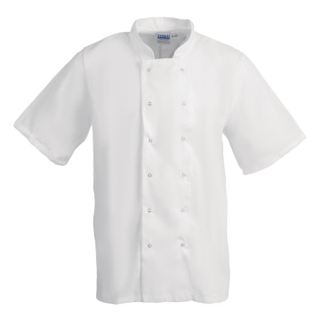 Witte korte mouwen koksbuis Boston - Maat S - Whites Chefs Clothing - Fourniresto