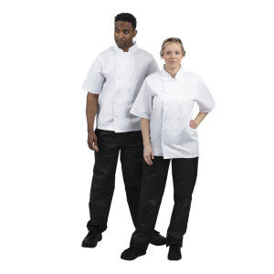 White Short Sleeve Boston Kitchen Jacket - Size XXL - Whites Chefs Clothing - Fourniresto