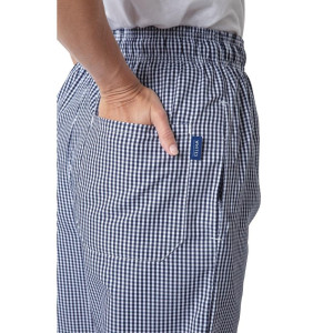 Pantalon de Cuisine Mixte Vegas à Petits Carreaux Bleus et Blancs - Taille L - Whites Chefs Clothing - Fourniresto